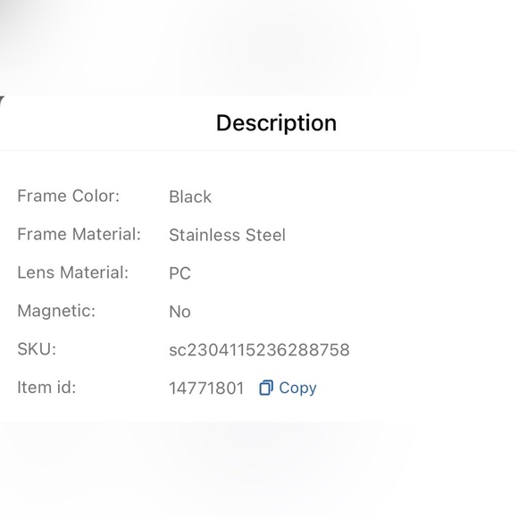 New”blue light”cat eye glasses with case.Stainless steel frame.Color-black/gold. - Picture 12 of 13